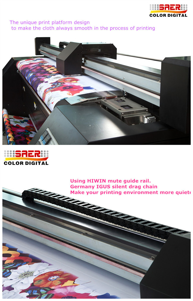 Larghezza di stampa della stampante 2.2m della bandiera di Digital delle teste di stampa DX7 per tessuto direttamente che stampa 0