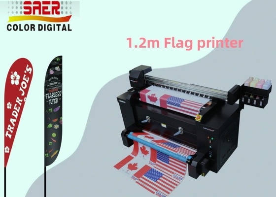 1.2m Sistema di stampa di bandiere all-in-one / macchina di stampa di bandiere per realizzare bandiere personalizzate per piume / lacrime / bandiere per zaini