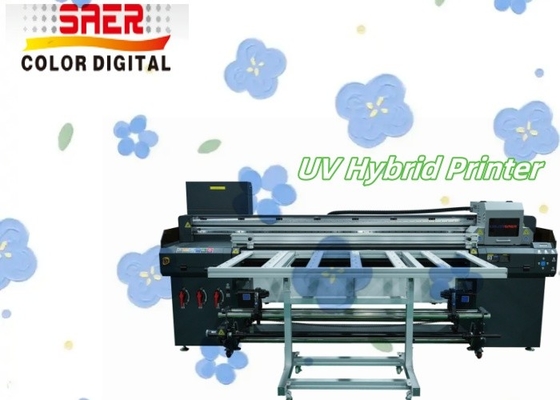 Vendita di fabbrica di stampanti UV 2 in 1 a rotolo e a letto piatto Vernice CMYKW
