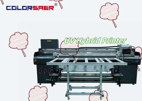 Long Service Time Hybrid UV Roll to Roll e Flatbed Printer Alta stabilità