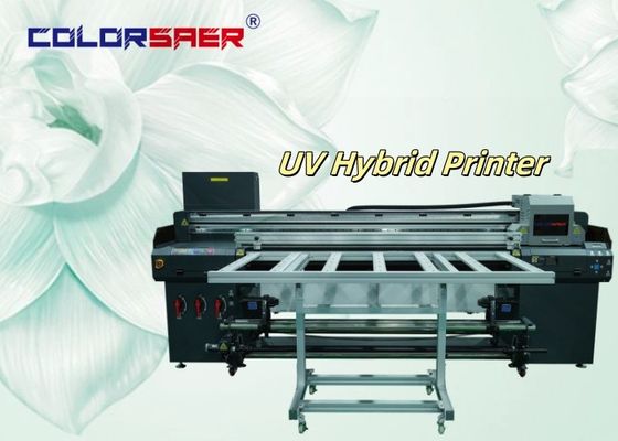 1.8m Wide 3/4 Printheads Digital UV Inkjet Hybrid Printer per la stampa a rotoli e a forme irregolari