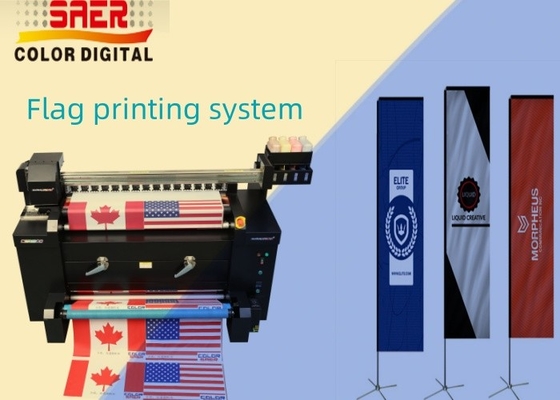 1.2m Sistema di stampa di bandiere all-in-one / macchina di stampa di bandiere per realizzare bandiere personalizzate per piume / lacrime / bandiere per zaini