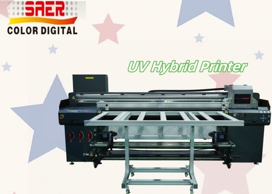 Stampante UV di grande formato 1.8m Hybrid UV Roll To Roll And Flatbed All-in-One