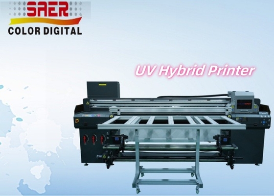 Stampante UV di grande formato 1.8m Hybrid UV Roll To Roll And Flatbed All-in-One