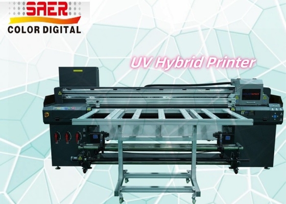 Macchina di stampa digitale a piattaforma UV carta da parati banner poster ibrido a getto d'inchiostro a LED UV Roll to Roll & Flatbed