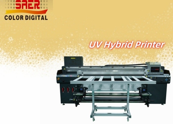 Stampante UV ibrida per diversi materiali PVC / pellicola morbida / stampa in pelle impermeabile resistente agli graffi Stampante UV da 1,8 m
