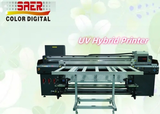 Vendita di fabbrica di stampanti UV 2 in 1 a rotolo e a letto piatto Vernice CMYKW