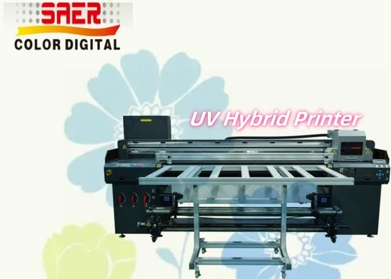 Stampa UV ibrida ad alta risoluzione a piattaforma piatta e rotolo a rotolo
