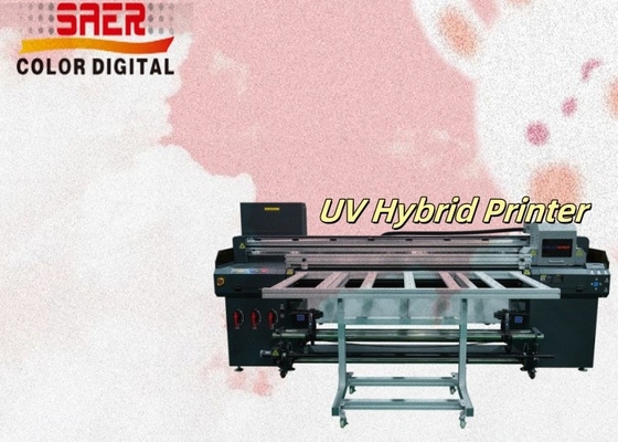 SAER Hot Sale UV Printing Machine Flatbed Hybrid UV Roll to Roll e Flatbed Printer
