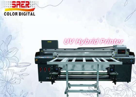 Stampa UV ibrida a 3 o 4 teste Stampa a getto d'inchiostro a grande formato a piatto e rotolo a rotolo
