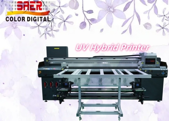Stampa UV ibrida a 3 o 4 teste Stampa a getto d'inchiostro a grande formato a piatto e rotolo a rotolo