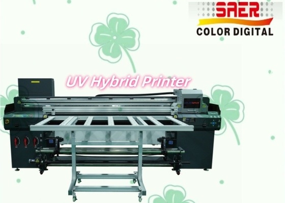 SAER UV Plotter Testa di stampa ad alta risoluzione a grande formato da rotolare a rotolare e macchina di stampa ibrida UV a piano