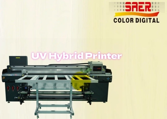 SAER Shanghai Fornitore Flatbed And Roll To Roll UV Hybrid Printer CMYKW Vernice
