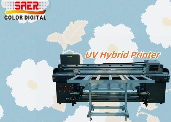 Flatbed And Roll To Roll All-in-one Inkjet Printer Macchina di stampa ibrida UV