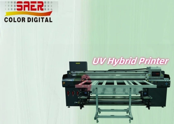 Flatbed And Roll To Roll All-in-one Inkjet Printer Macchina di stampa ibrida UV