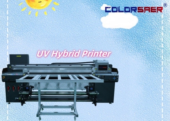 In vendita a caldo Stampa ibrida UV da 1,8 m CMYKW Verniciatura Stampa artistica UV Flatbed e Stampa a rotoli