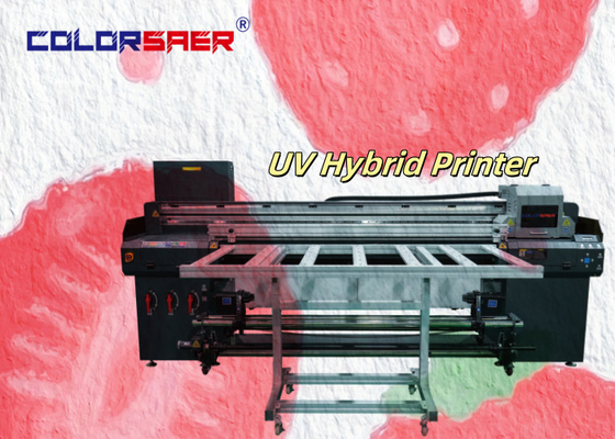 In vendita a caldo Stampa ibrida UV da 1,8 m CMYKW Verniciatura Stampa artistica UV Flatbed e Stampa a rotoli
