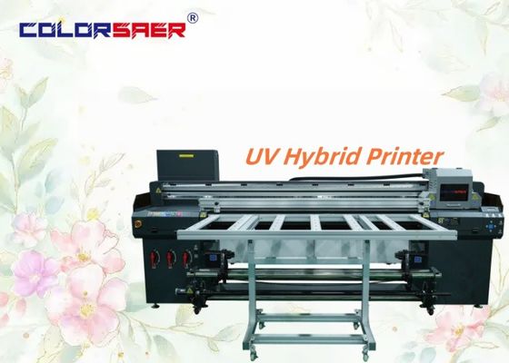 Macchina di stampa digitale UV da 6 piedi con piano a piattaforma ad alta risoluzione e plotter ibrido UV roll to roll