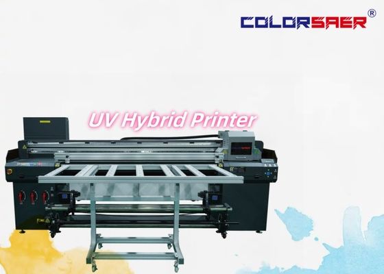 Macchina di stampa digitale UV da 6 piedi con piano a piattaforma ad alta risoluzione e plotter ibrido UV roll to roll