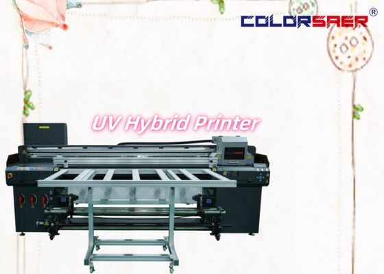 Gran formato plotter roll to roll & Flatbed UV Hybrid Printer Piastre e banner Tavola di stampa 1.8m UV Hybrid Printer