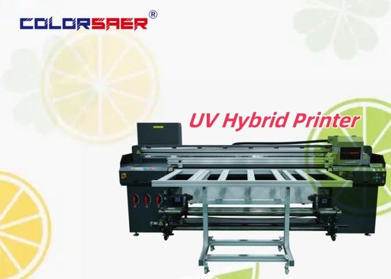 Stampante UV da 6 piedi da rotolare a rotolare e stampante UV ibrida a piano per cartone, vetro, adesivi, adesivi super trasparenti