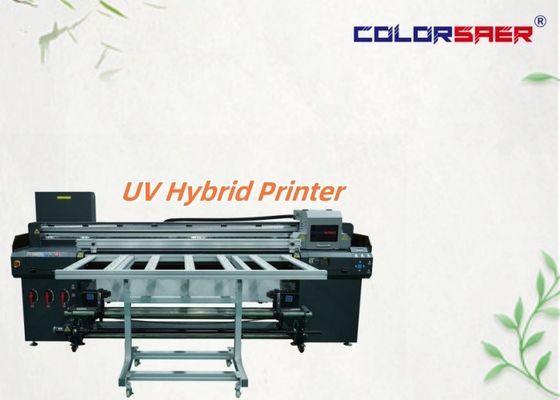 Stampante UV da 6 piedi da rotolare a rotolare e stampante UV ibrida a piano per cartone, vetro, adesivi, adesivi super trasparenti