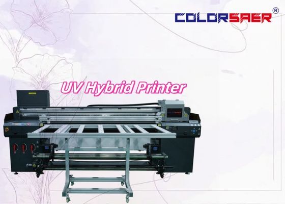 Stampante ibrida UV ad alta capacità e multifunzione a getto d'inchiostro a piattaforma piatta e roll to roll