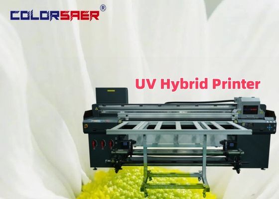 Macchina per la stampa a getto d'inchiostro a colori UV a grande formato, a rotoli e a piatta tela, con plotter ibrido UV
