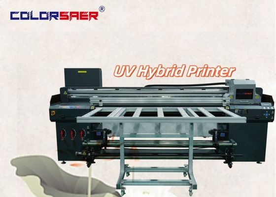 Shanghai Manufacturer Digital Hybrid UV Plotter Wide Format Printer 6 Piedi Roll To Roll Con Flatbed UV Hybrid Printer