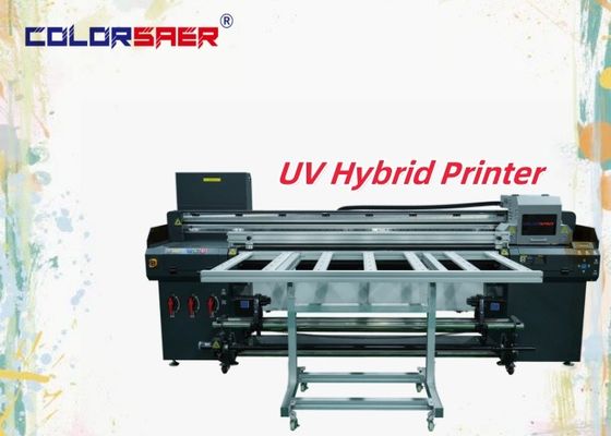 1.8m Wide 3/4 Printheads Digital UV Inkjet Hybrid Printer per la stampa a rotoli e a forme irregolari