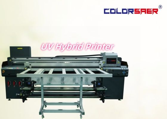 Flatbed digitale di alta qualità e rotolo a rotolo stampante ibrida UV macchina di stampa segno