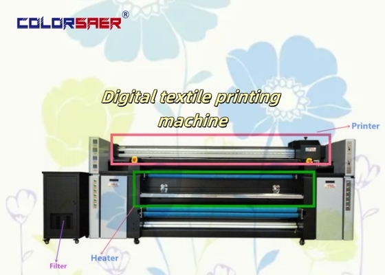 Macchina da stampa tessile a sublimazione digitale a getto d'inchiostro da 2 m con unità di fissaggio a riscaldamento Sistema di stampa All-in-one