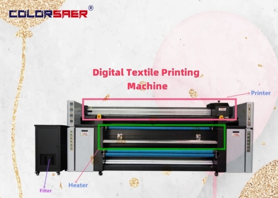 SAER i3200 2200mm Digital Textile Printer con riscaldatore da 6 kW
