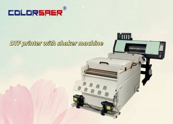 2 o 4 Print Head Digital SAER DTF Printer 60cm / A3 Dimensione PET Film Offset T-shirt DTF Stampa con Shaker Powder Machine