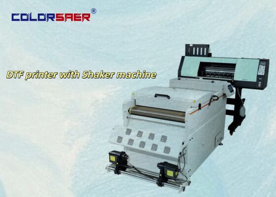 2 o 4 Print Head Digital SAER DTF Printer 60cm / A3 Dimensione PET Film Offset T-shirt DTF Stampa con Shaker Powder Machine