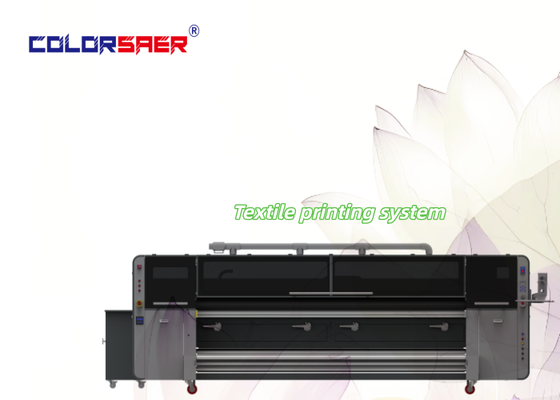 Sistema di stampa digitale ad alta velocità su tessuto CMYK Stampante tessile con unità di riscaldamento per fissaggio Macchina all-in-one